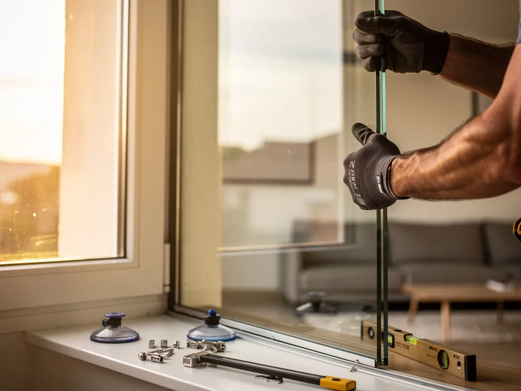 Intervention vitrier à àLa Courneuve 93120 : artisan au travail